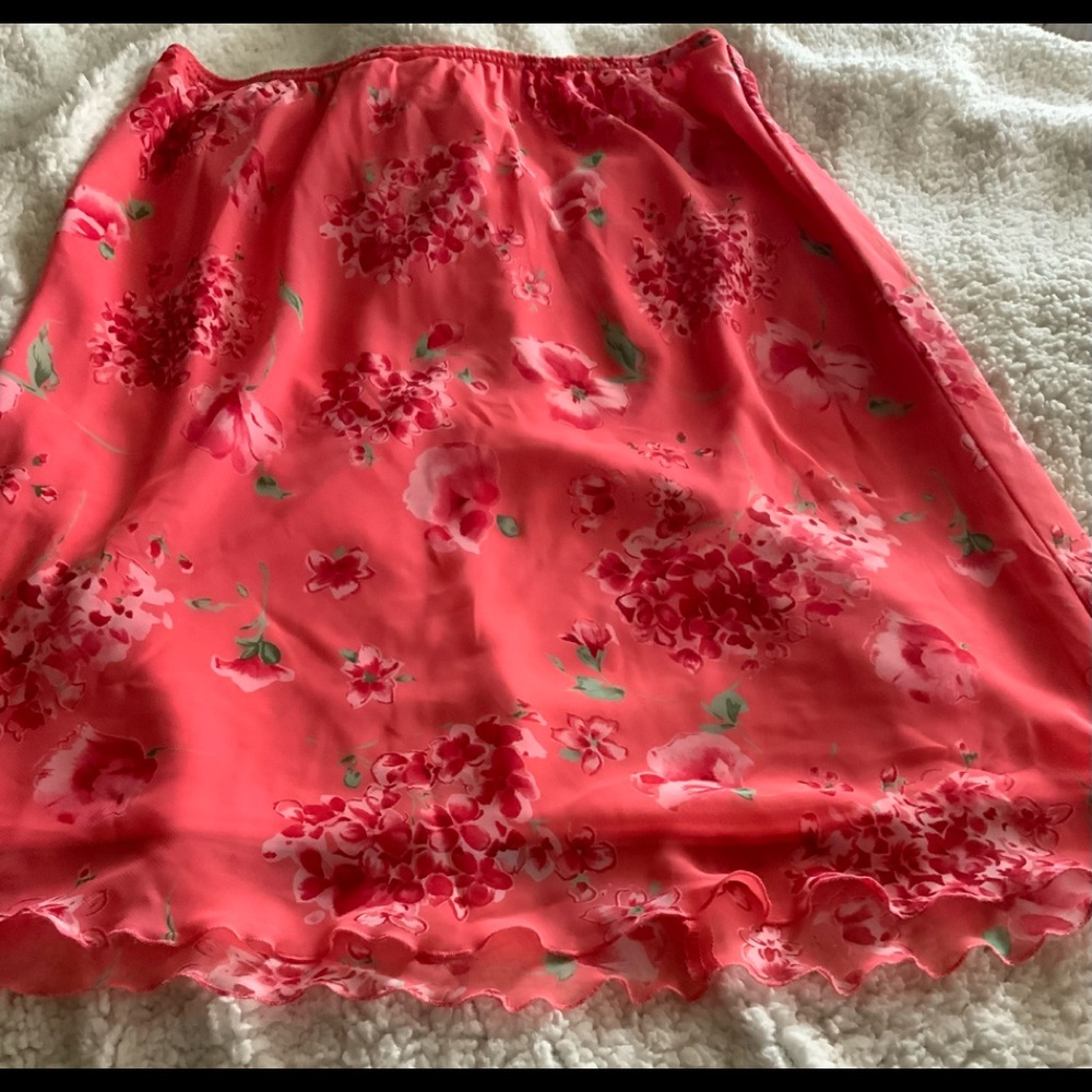White Stag Plus peach flower top/skirt